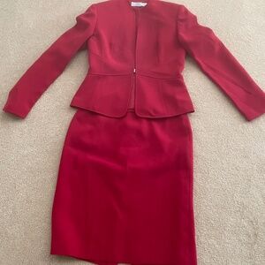 Tahari ASL zipper jacket skirt suit